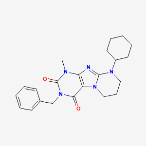molecular formula C22H27N5O2 B2886895 3-benzyl-9-cyclohexyl-1-methyl-7,8-dihydro-6H-purino[7,8-a]pyrimidine-2,4-dione CAS No. 850238-94-7
