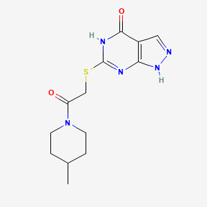 6-((2-(4-methylpiperidin-1-yl)-2-oxoethyl)thio)-1H-pyrazolo[3,4-d]pyrimidin-4(5H)-one
