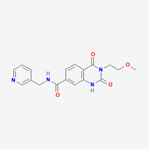 molecular formula C18H18N4O4 B2886900 3-(2-甲氧基乙基)-2,4-二氧代-N-(吡啶-3-基甲基)-1,2,3,4-四氢喹唑啉-7-甲酰胺 CAS No. 892268-97-2