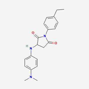 molecular formula C20H23N3O2 B2886901 3-((4-(二甲氨基)苯基)氨基)-1-(4-乙基苯基)吡咯烷-2,5-二酮 CAS No. 1009338-81-1