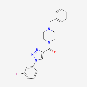 molecular formula C20H20FN5O B2886911 (4-benzylpiperazin-1-yl)(1-(3-fluorophenyl)-1H-1,2,3-triazol-4-yl)methanone CAS No. 1226442-44-9