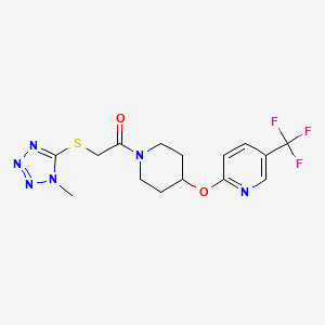 2-((1-methyl-1H-tetrazol-5-yl)thio)-1-(4-((5-(trifluoromethyl)pyridin-2-yl)oxy)piperidin-1-yl)ethanone