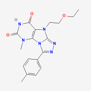 molecular formula C18H20N6O3 B2886918 5-(2-Ethoxyethyl)-1-methyl-8-(4-methylphenyl)purino[8,9-c][1,2,4]triazole-2,4-dione CAS No. 921857-69-4