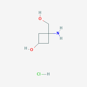 molecular formula C5H12ClNO2 B2886921 3-氨基-3-(羟甲基)环丁醇；盐酸盐 CAS No. 2416233-77-5