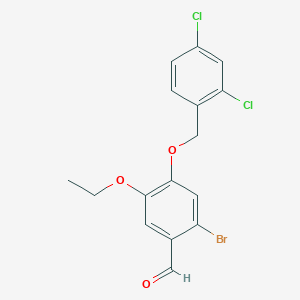 molecular formula C16H13BrCl2O3 B2886937 2-Bromo-4-[(2,4-dichlorobenzyl)oxy]-5-ethoxybenzaldehyde CAS No. 832674-02-9