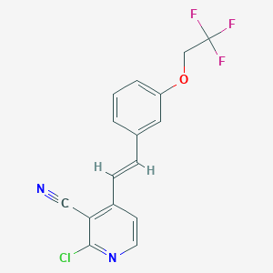 2-Chloro-4-[(E)-2-[3-(2,2,2-trifluoroethoxy)phenyl]ethenyl]pyridine-3-carbonitrile
