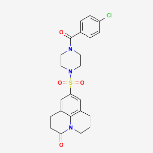 9-((4-(4-chlorobenzoyl)piperazin-1-yl)sulfonyl)-1,2,6,7-tetrahydropyrido[3,2,1-ij]quinolin-3(5H)-one