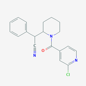 molecular formula C19H18ClN3O B2886947 2-[1-(2-Chloropyridine-4-carbonyl)piperidin-2-yl]-2-phenylacetonitrile CAS No. 1376240-00-4