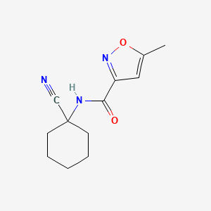 molecular formula C12H15N3O2 B2886963 N-(1-cyanocyclohexyl)-5-methyl-1,2-oxazole-3-carboxamide CAS No. 1387344-21-9