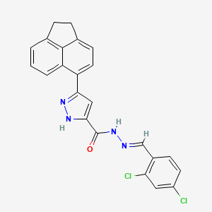 (E)-N'-(2,4-dichlorobenzylidene)-3-(1,2-dihydroacenaphthylen-5-yl)-1H-pyrazole-5-carbohydrazide