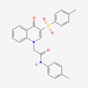 molecular formula C25H22N2O4S B2886977 2-(4-oxo-3-tosylquinolin-1(4H)-yl)-N-(p-tolyl)acetamide CAS No. 902521-23-7