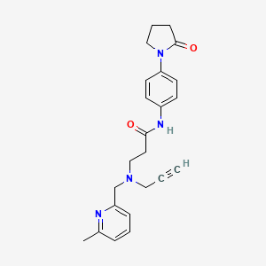 molecular formula C23H26N4O2 B2886983 3-{[(6-methylpyridin-2-yl)methyl](prop-2-yn-1-yl)amino}-N-[4-(2-oxopyrrolidin-1-yl)phenyl]propanamide CAS No. 1376253-04-1