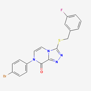 7-(4-bromophenyl)-3-((3-fluorobenzyl)thio)-[1,2,4]triazolo[4,3-a]pyrazin-8(7H)-one