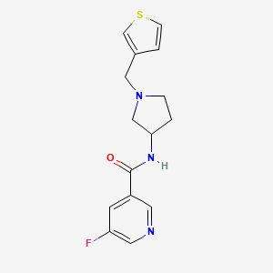 molecular formula C15H16FN3OS B2886992 5-fluoro-N-{1-[(thiophen-3-yl)methyl]pyrrolidin-3-yl}pyridine-3-carboxamide CAS No. 2097920-30-2