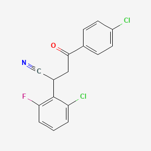 molecular formula C16H10Cl2FNO B2887002 2-(2-氯-6-氟苯基)-4-(4-氯苯基)-4-氧代丁腈 CAS No. 344281-39-6