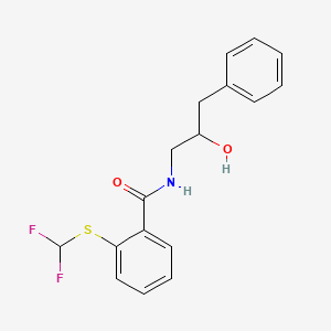 molecular formula C17H17F2NO2S B2887004 2-((二氟甲基)硫代)-N-(2-羟基-3-苯基丙基)苯甲酰胺 CAS No. 1788542-68-6