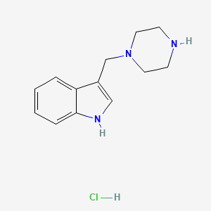 molecular formula C13H18ClN3 B2887008 3-(piperazin-1-ylmethyl)-1H-indole hydrochloride CAS No. 114746-66-6; 1185294-70-5