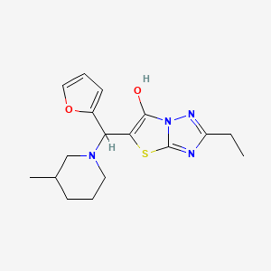 molecular formula C17H22N4O2S B2887011 2-乙基-5-(呋喃-2-基(3-甲基哌啶-1-基)甲基)噻唑并[3,2-b][1,2,4]三唑-6-醇 CAS No. 886905-95-9