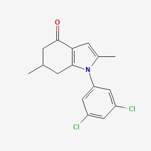 molecular formula C16H15Cl2NO B2887014 1-(3,5-Dichlorophenyl)-2,6-dimethyl-5,6,7-trihydroindol-4-one CAS No. 1022480-78-9