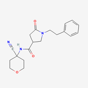 molecular formula C19H23N3O3 B2887016 N-(4-cyanooxan-4-yl)-5-oxo-1-(2-phenylethyl)pyrrolidine-3-carboxamide CAS No. 1825605-82-0