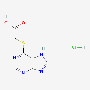 molecular formula C7H7ClN4O2S B2887018 2-(7H-嘌呤-6-硫代)乙酸盐酸盐 CAS No. 2174000-09-8
