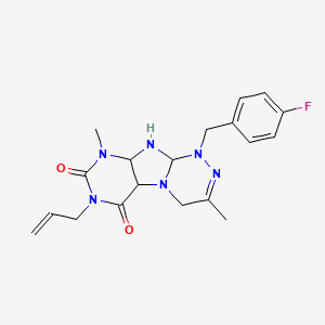 1-[(4-fluorophenyl)methyl]-3,9-dimethyl-7-(prop-2-en-1-yl)-1H,4H,6H,7H,8H,9H-[1,2,4]triazino[4,3-g]purine-6,8-dione