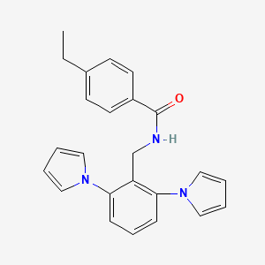 molecular formula C24H23N3O B2887022 N-[2,6-二(1H-吡咯-1-基)苄基]-4-乙基苯甲酰胺 CAS No. 866043-07-4