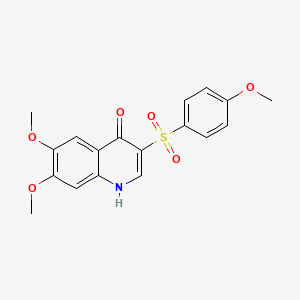 molecular formula C18H17NO6S B2887025 6,7-二甲氧基-3-(4-甲氧基苯磺酰基)喹啉-4-醇 CAS No. 902297-90-9