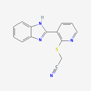 molecular formula C14H10N4S B2887027 [3-(1H-Benzoimidazol-2-yl)-pyridin-2-ylsulfanyl]-acetonitrile CAS No. 838100-58-6