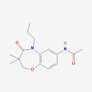 molecular formula C16H22N2O3 B2887033 N-(3,3-dimethyl-4-oxo-5-propyl-2,3,4,5-tetrahydrobenzo[b][1,4]oxazepin-7-yl)acetamide CAS No. 921521-98-4