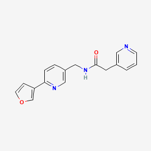 molecular formula C17H15N3O2 B2887034 N-((6-(furan-3-yl)pyridin-3-yl)methyl)-2-(pyridin-3-yl)acetamide CAS No. 2034561-07-2