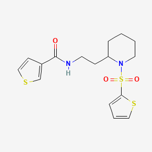 N-(2-(1-(thiophen-2-ylsulfonyl)piperidin-2-yl)ethyl)thiophene-3-carboxamide