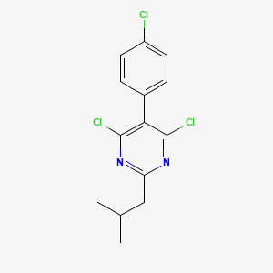 molecular formula C14H13Cl3N2 B2887044 4,6-Dichloro-5-(4-chlorophenyl)-2-isobutylpyrimidine CAS No. 1534205-70-3