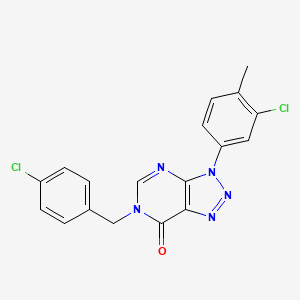 molecular formula C18H13Cl2N5O B2887045 3-(3-Chloro-4-methylphenyl)-6-[(4-chlorophenyl)methyl]triazolo[4,5-d]pyrimidin-7-one CAS No. 893932-67-7