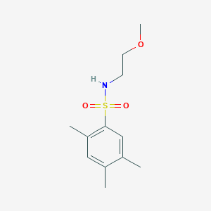 molecular formula C12H19NO3S B288705 N-(2-methoxyethyl)-2,4,5-trimethylbenzenesulfonamide 
