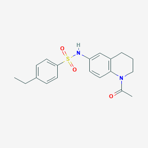 molecular formula C19H22N2O3S B2887052 N-(1-acetyl-3,4-dihydro-2H-quinolin-6-yl)-4-ethylbenzenesulfonamide CAS No. 942006-03-3