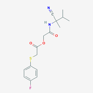 molecular formula C16H19FN2O3S B2887053 [(1-Cyano-1,2-dimethylpropyl)carbamoyl]methyl 2-[(4-fluorophenyl)sulfanyl]acetate CAS No. 875445-74-2