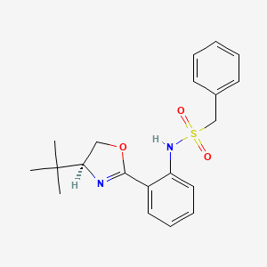 molecular formula C20H24N2O3S B2887055 (S)-N-(2-(4-(tert-Butyl)-4,5-dihydrooxazol-2-yl)phenyl)-1-phenylmethanesulfonamide CAS No. 784194-02-1