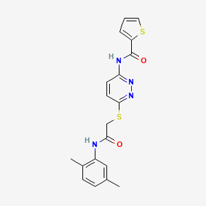 molecular formula C19H18N4O2S2 B2887056 N-(6-((2-((2,5-二甲苯基)氨基)-2-氧代乙基)硫代)吡哒嗪-3-基)噻吩-2-甲酰胺 CAS No. 1021026-64-1