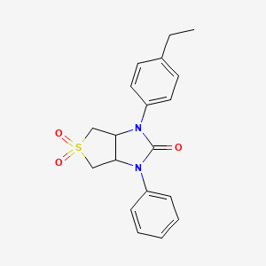 molecular formula C19H20N2O3S B2887058 1-(4-乙苯基)-3-苯基四氢-1H-噻吩[3,4-d]咪唑-2(3H)-酮 5,5-二氧化物 CAS No. 718601-09-3