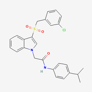 2-(3-((3-chlorobenzyl)sulfonyl)-1H-indol-1-yl)-N-(4-isopropylphenyl)acetamide
