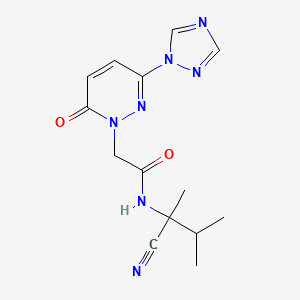N-(1-cyano-1,2-dimethylpropyl)-2-[6-oxo-3-(1H-1,2,4-triazol-1-yl)-1,6-dihydropyridazin-1-yl]acetamide