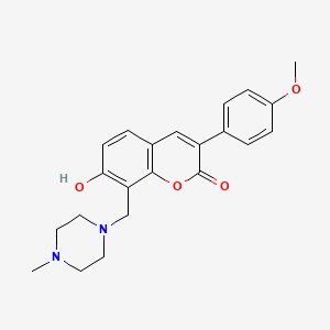 molecular formula C22H24N2O4 B2887071 7-羟基-3-(4-甲氧基苯基)-8-[(4-甲基哌嗪-1-基)甲基]-2H-色满-2-酮 CAS No. 824977-52-8