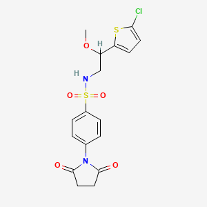 molecular formula C17H17ClN2O5S2 B2887072 N-(2-(5-氯噻吩-2-基)-2-甲氧基乙基)-4-(2,5-二氧代吡咯烷-1-基)苯磺酰胺 CAS No. 2034599-58-9