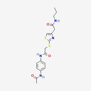 N-(4-acetamidophenyl)-2-((4-(2-oxo-2-(propylamino)ethyl)thiazol-2-yl)thio)acetamide