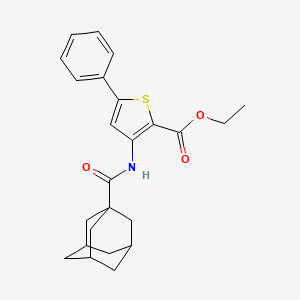 molecular formula C24H27NO3S B2887076 Ethyl 3-(adamantane-1-carbonylamino)-5-phenylthiophene-2-carboxylate CAS No. 476298-35-8