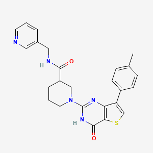 molecular formula C25H25N5O2S B2887079 1-[7-(4-甲苯基)-4-氧代-3,4-二氢噻吩并[3,2-d]嘧啶-2-基]-N-(吡啶-3-基甲基)哌啶-3-甲酰胺 CAS No. 1243103-07-2