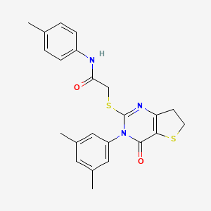 molecular formula C23H23N3O2S2 B2887086 2-((3-(3,5-dimethylphenyl)-4-oxo-3,4,6,7-tetrahydrothieno[3,2-d]pyrimidin-2-yl)thio)-N-(p-tolyl)acetamide CAS No. 877653-37-7