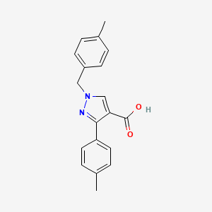 3-(4-methylphenyl)-1-[(4-methylphenyl)methyl]-1H-pyrazole-4-carboxylic acid