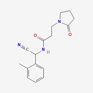 molecular formula C16H19N3O2 B2887105 N-[cyano(2-methylphenyl)methyl]-3-(2-oxopyrrolidin-1-yl)propanamide CAS No. 1355929-92-8